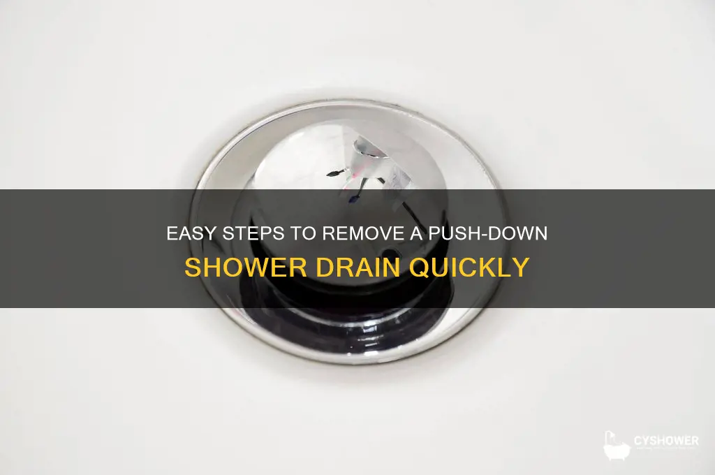 how to remove a push down shower drain