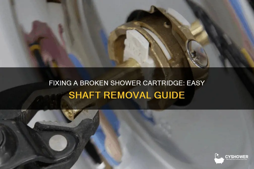 how to remove a shower cartrage with a broken shaft