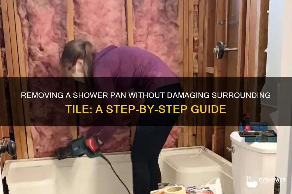 how to remove a shower pan without removing tile