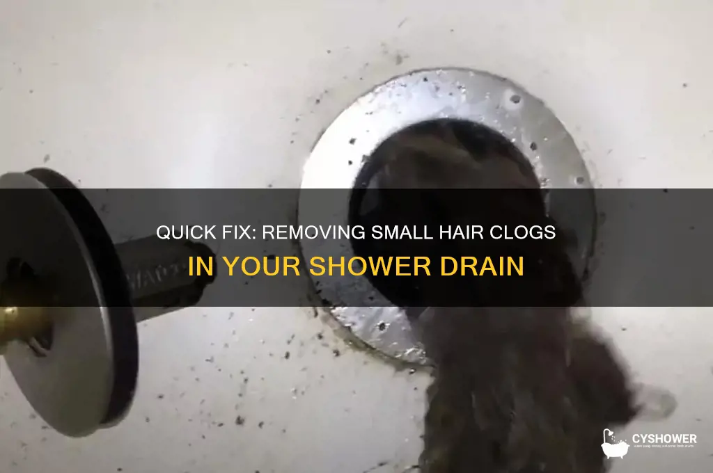 how to remove a small hair clog in shower