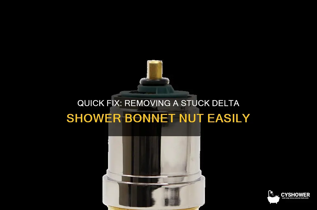how to remove a stuck delta shower bonnet nut