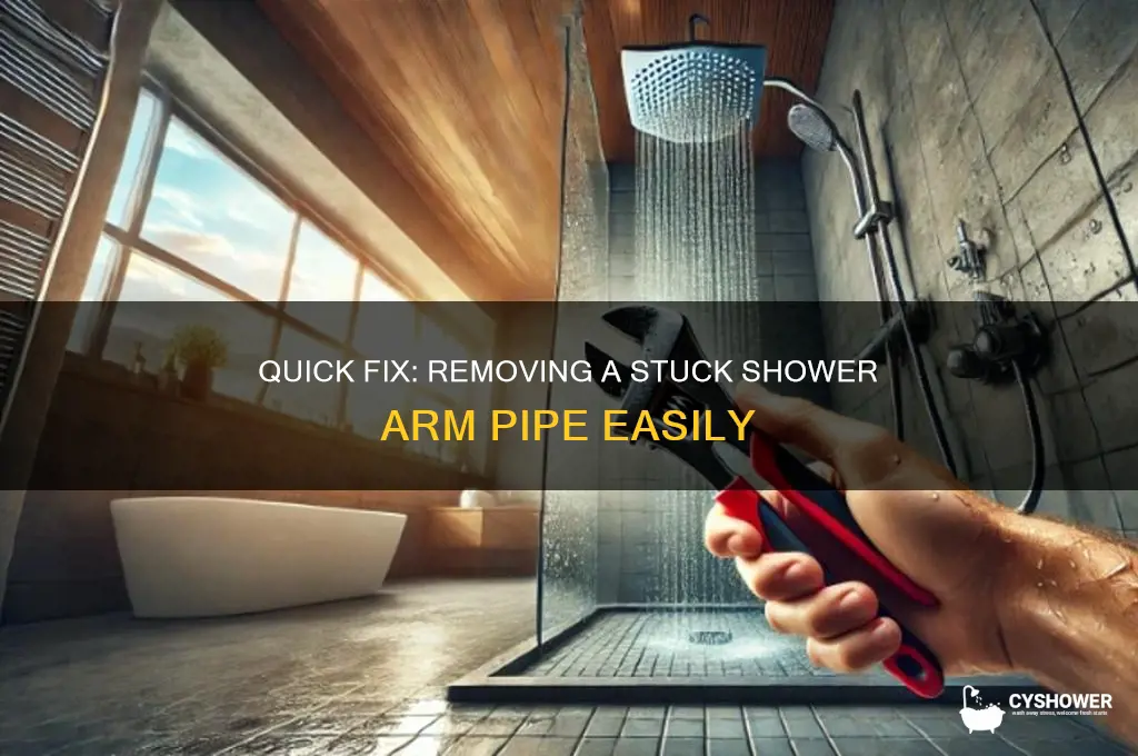 how to remove a stuck shower arm pipe