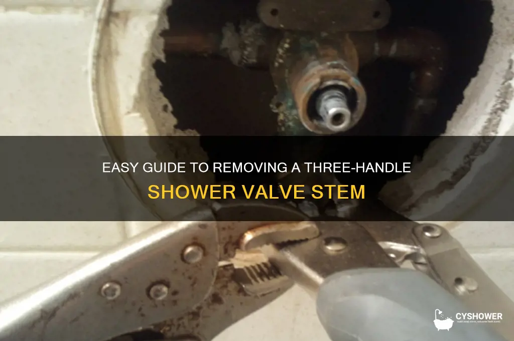 how to remove a three shower stems valve