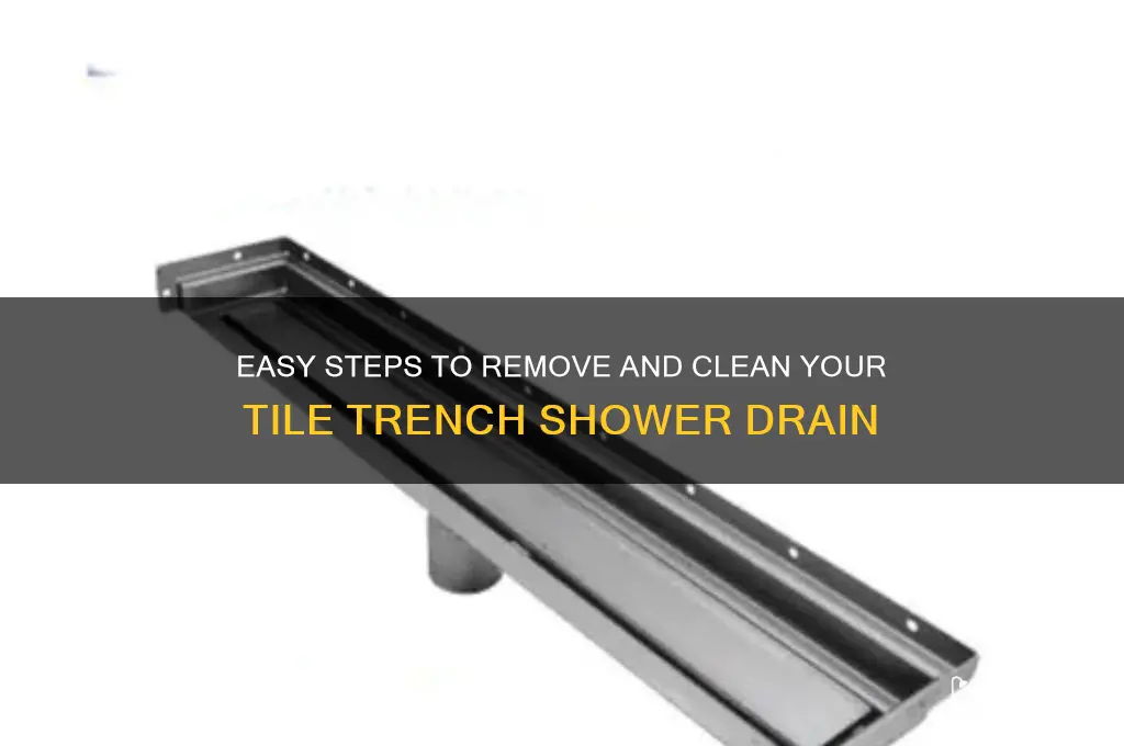 how to remove a tile trench shower drain for cleaning
