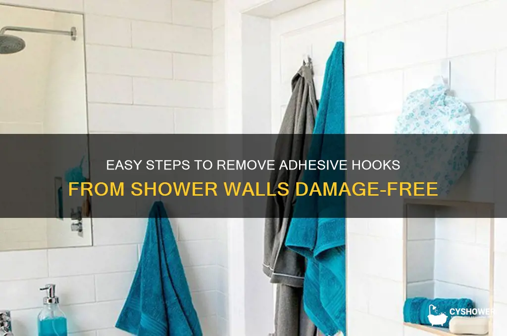 how to remove adhesive hooks from shower wall