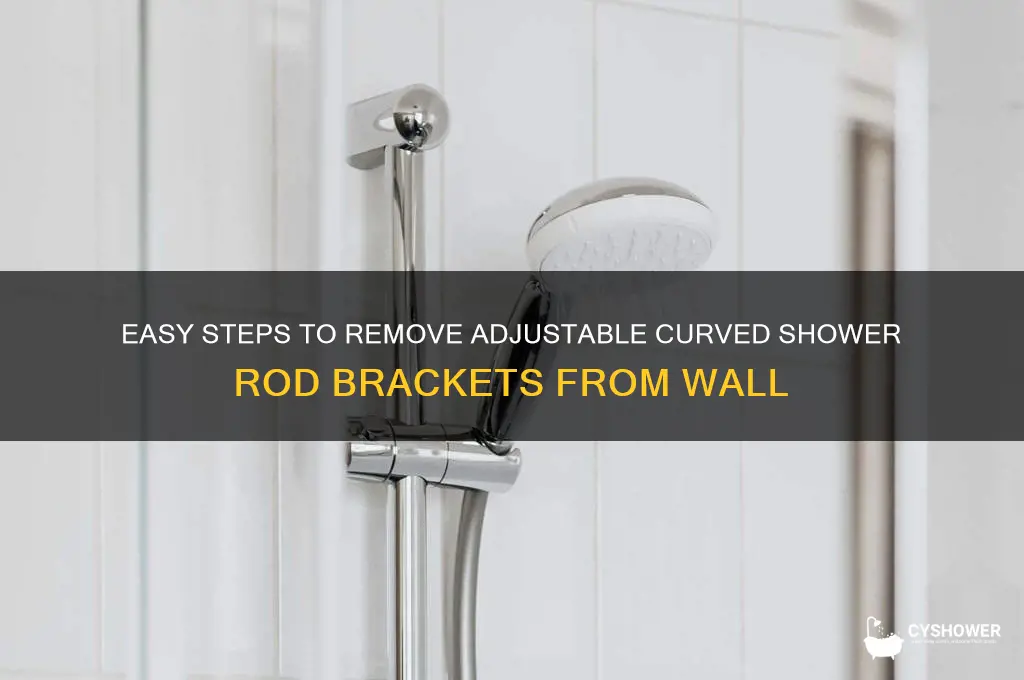 how to remove adjustable curved shower rod brackets from wall