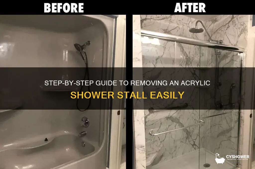 how to remove an acrylic shower stall