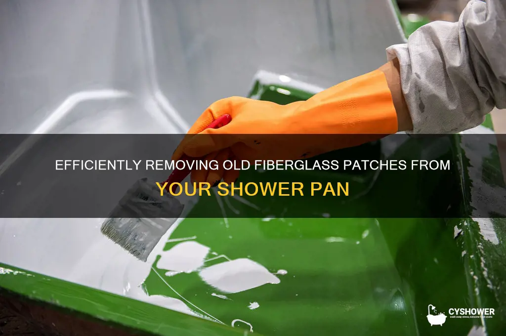 how to remove an old fiberglass patch from shower pan