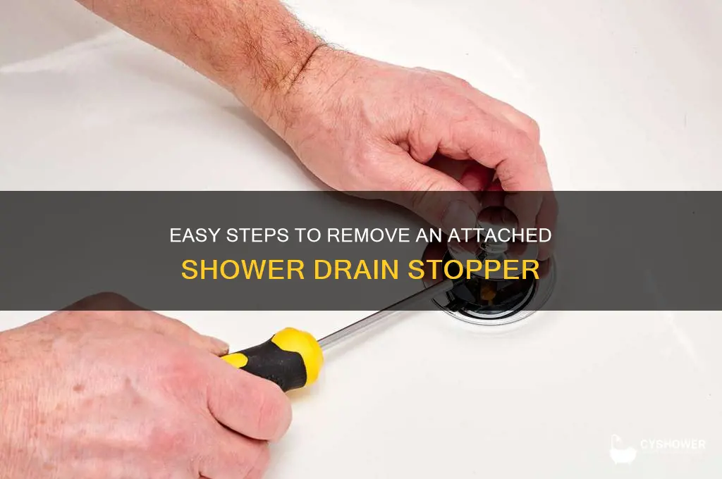 how to remove attached shower drain stopper