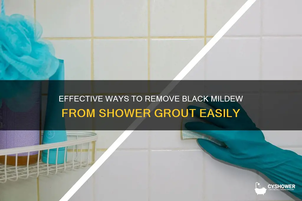 how to remove black mildew from shower grout