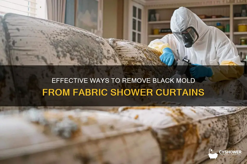 how to remove black mold from fabric shower curtain