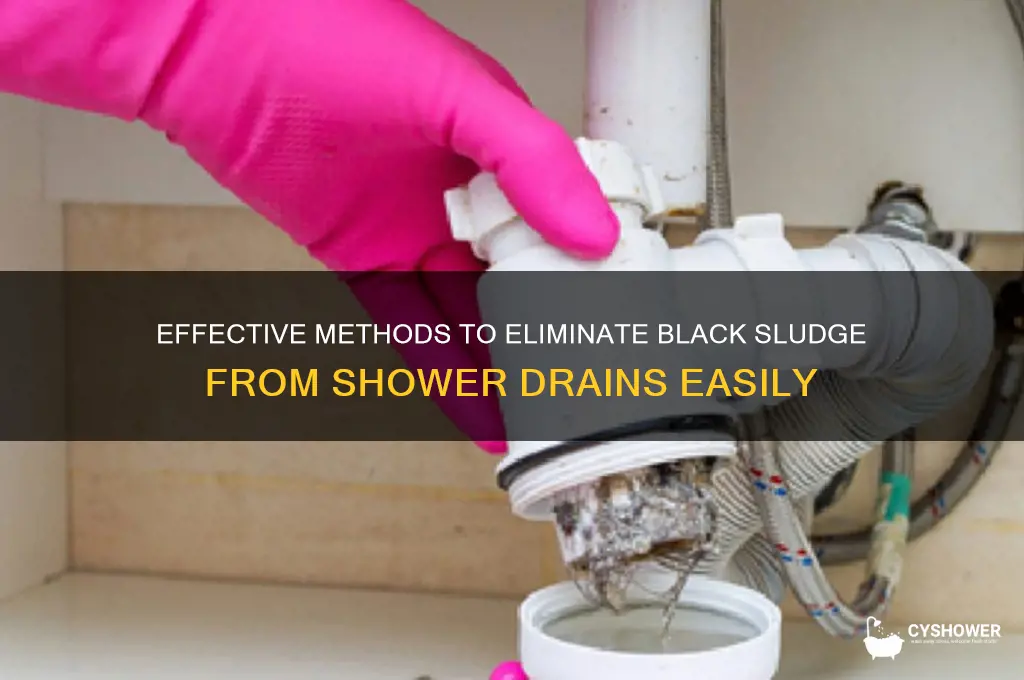 how to remove black sludge from shower drains