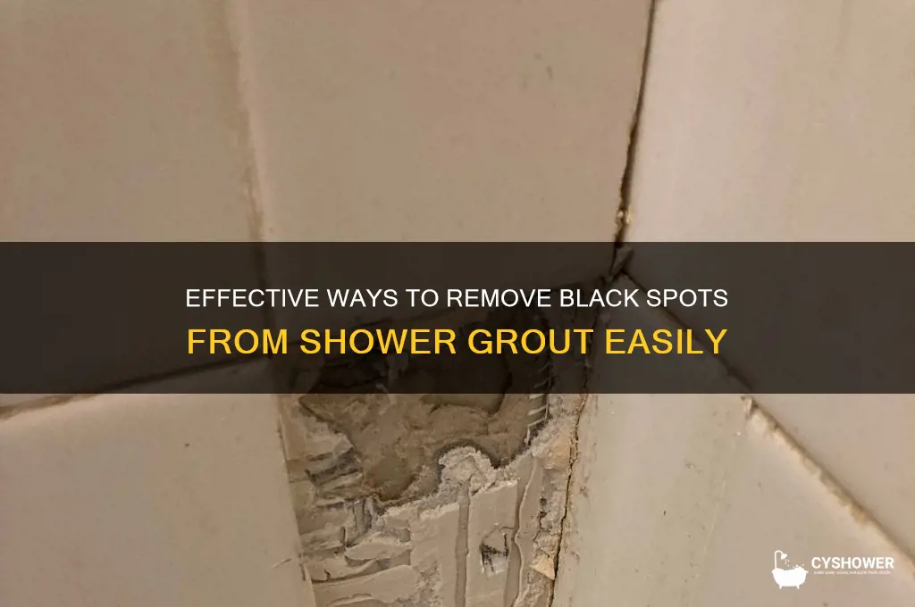 how to remove black spots from shower grout