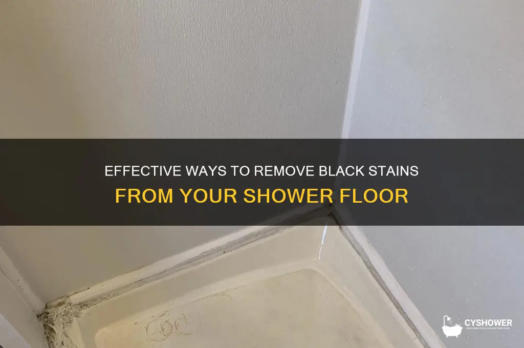 how to remove black stains from shower floor