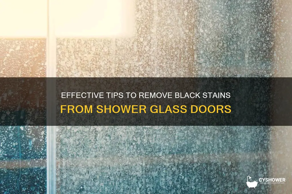 how to remove black stains from shower glass doors