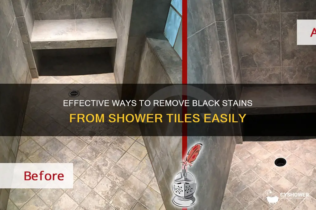 how to remove black stains from shower tiles