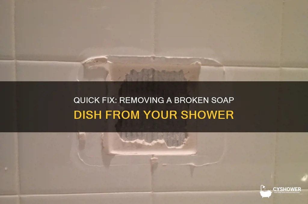 how to remove broken soap dish in shower
