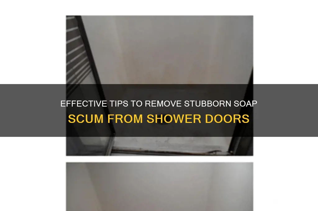 how to remove built up soap scum on shower doors