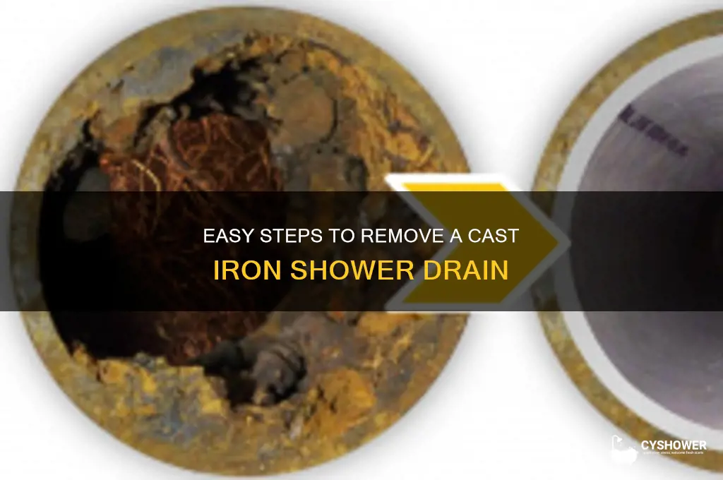 how to remove cast iron shower drain