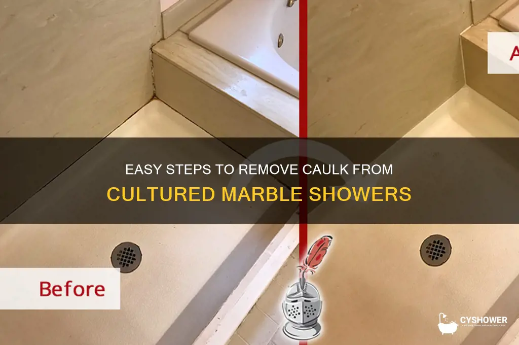 how to remove caulk from cultured marble shower