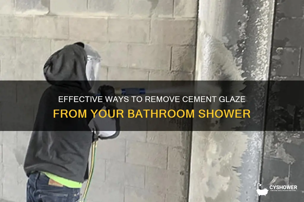 how to remove cement glase from bathroom shower