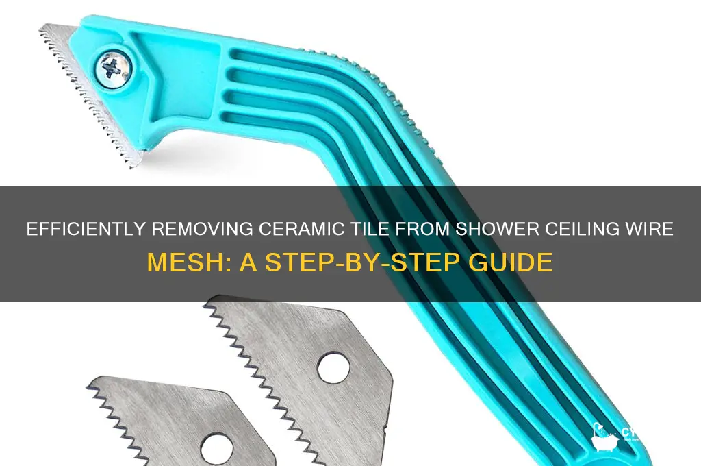 how to remove ceramic tile from shower ceiling wire mesh
