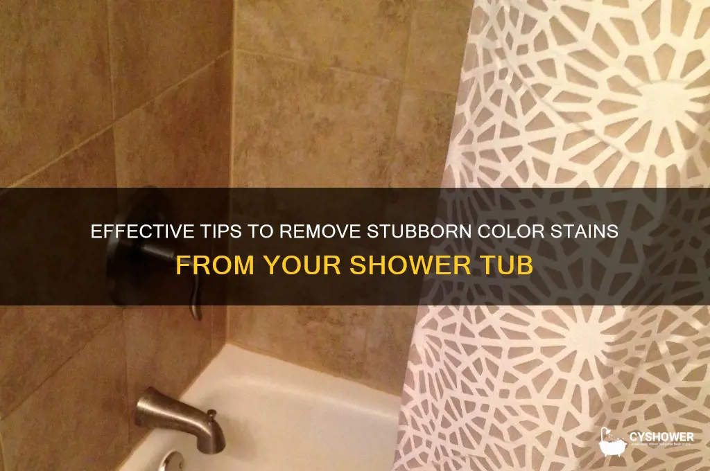 how to remove color stain from shower tub