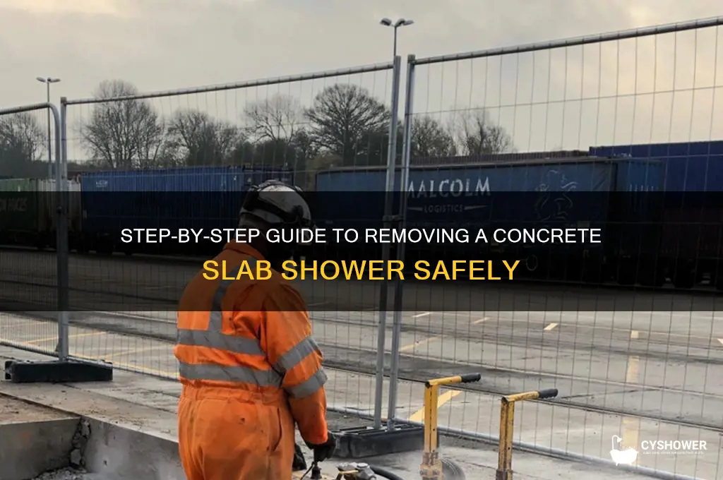 how to remove concrete slab shower