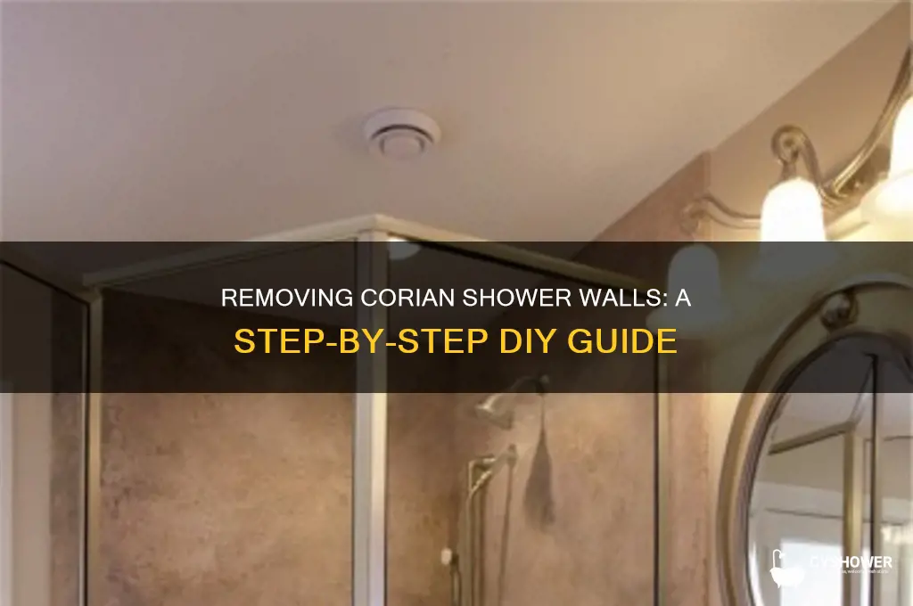 how to remove corian shower walls