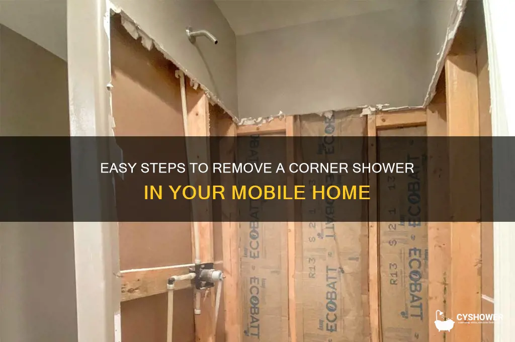 how to remove corner shower mobile home
