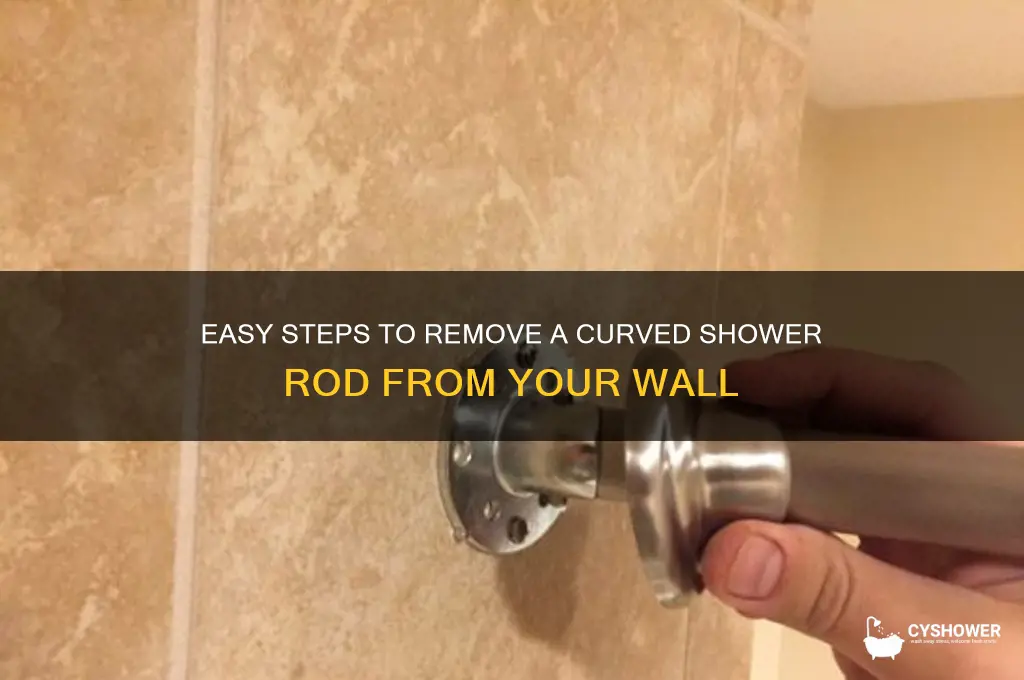 how to remove curved shower rod from wall