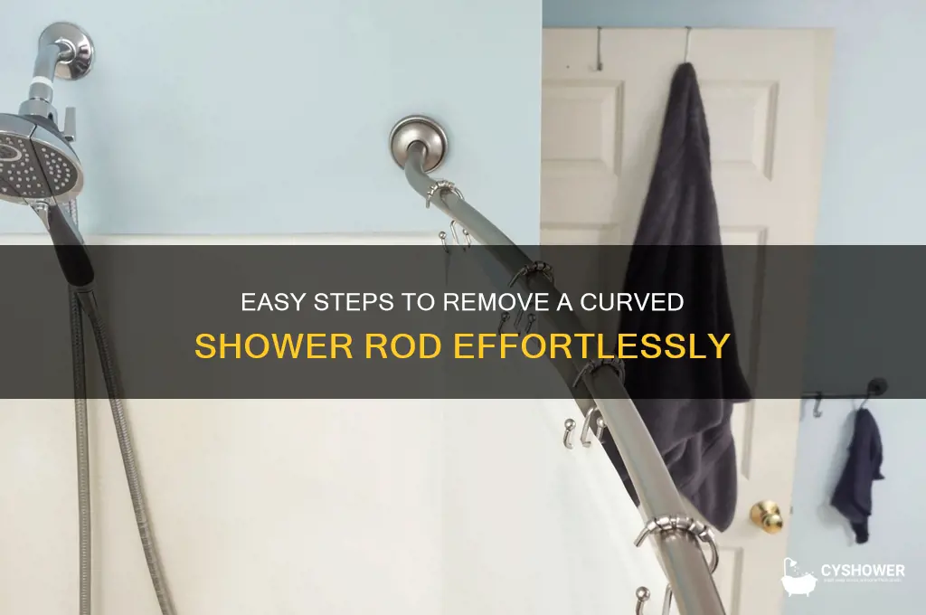 how to remove curved shower rod