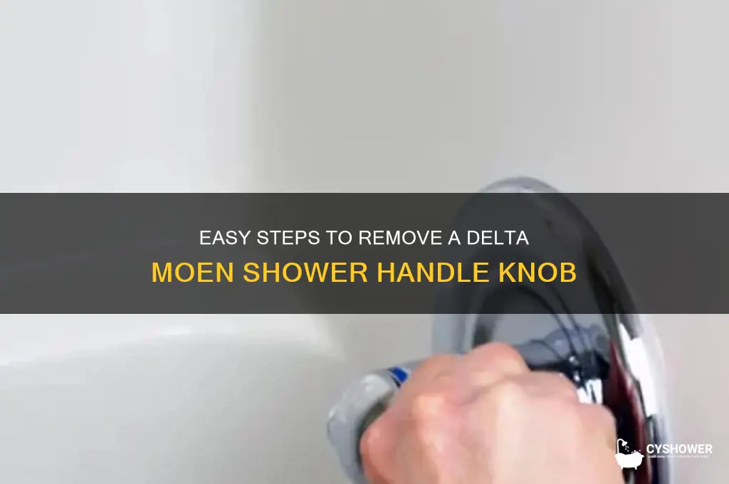 how to remove delta moen shower handle knob