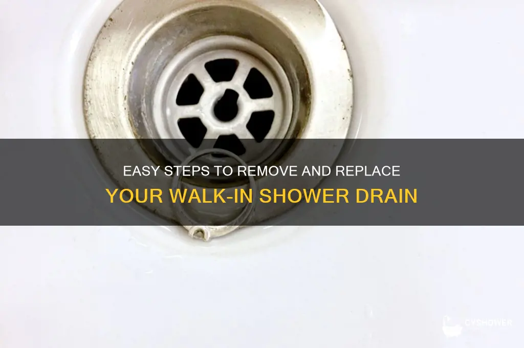 how to remove drain from walk in shower