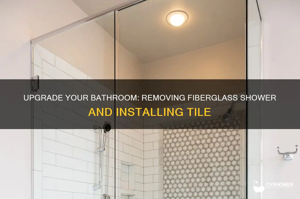 how to remove fiberglass shower and replace with tile