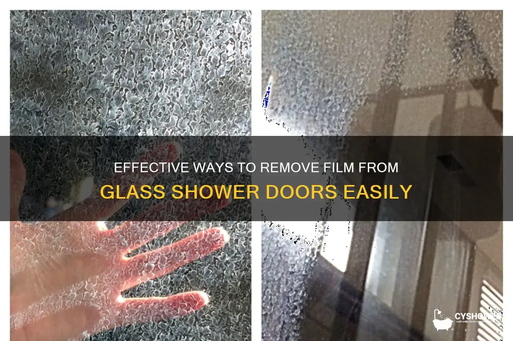 how to remove film from glass shower doors