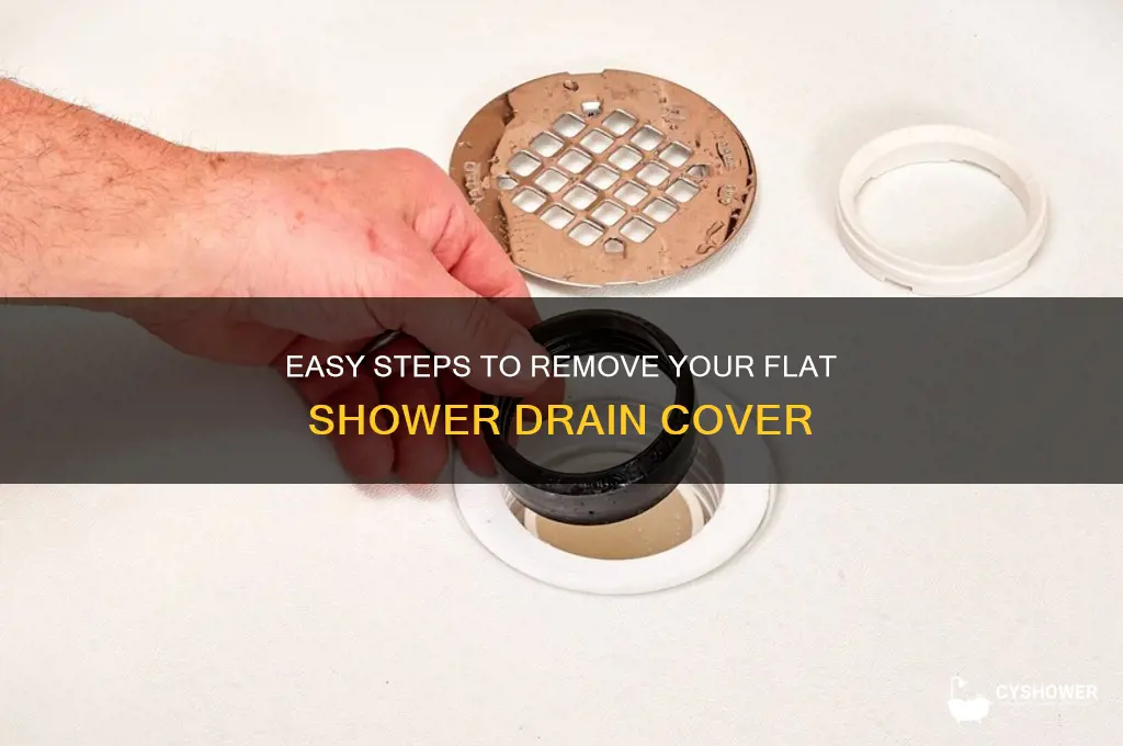 how to remove flat shower drain cover