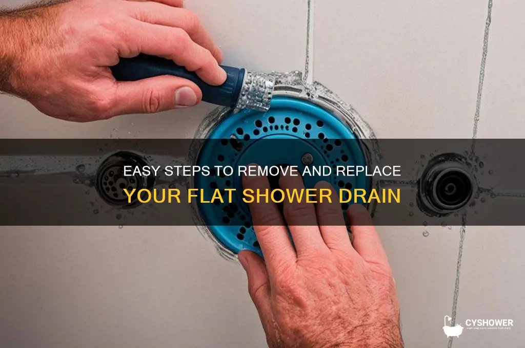 how to remove flat shower drain
