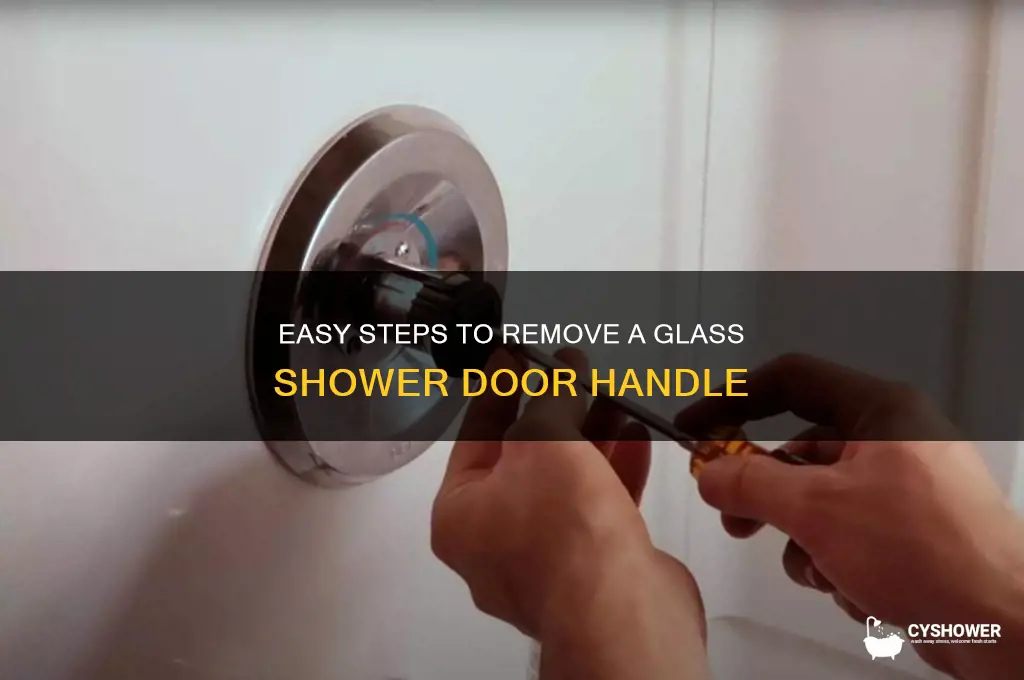 how to remove glass shower door handle
