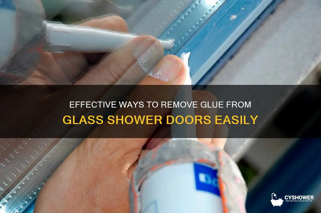 how to remove glue from glass shower door