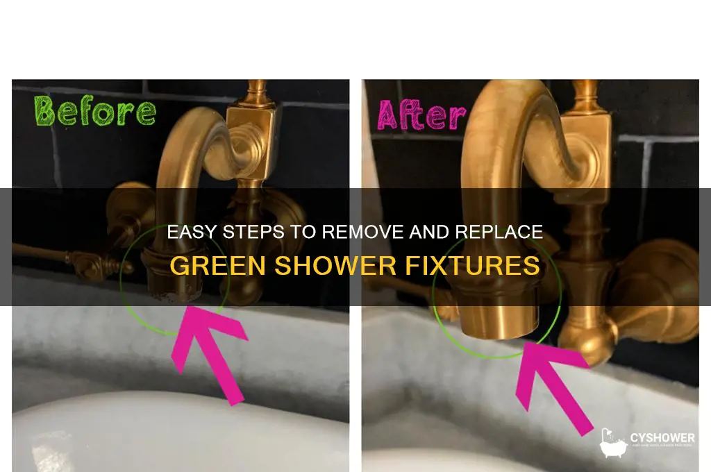 how to remove green shower fixtures