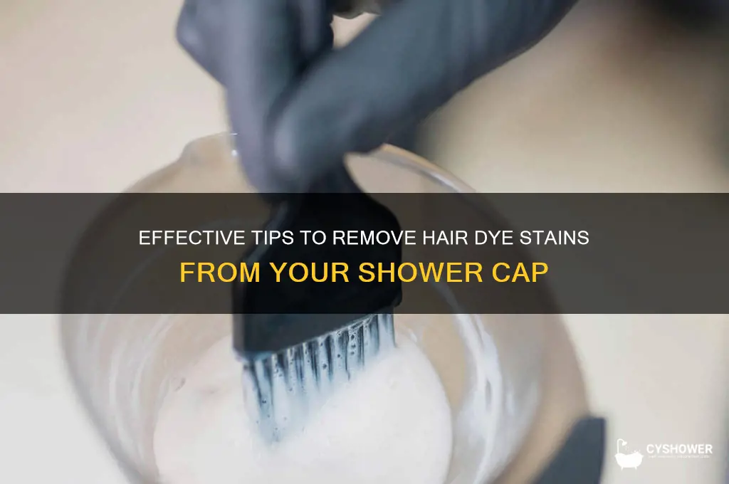 how to remove hair dye from shower cap
