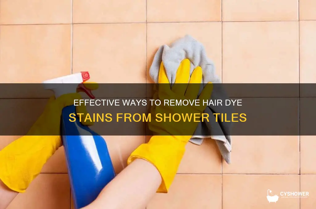 how to remove hair dye from shower tile