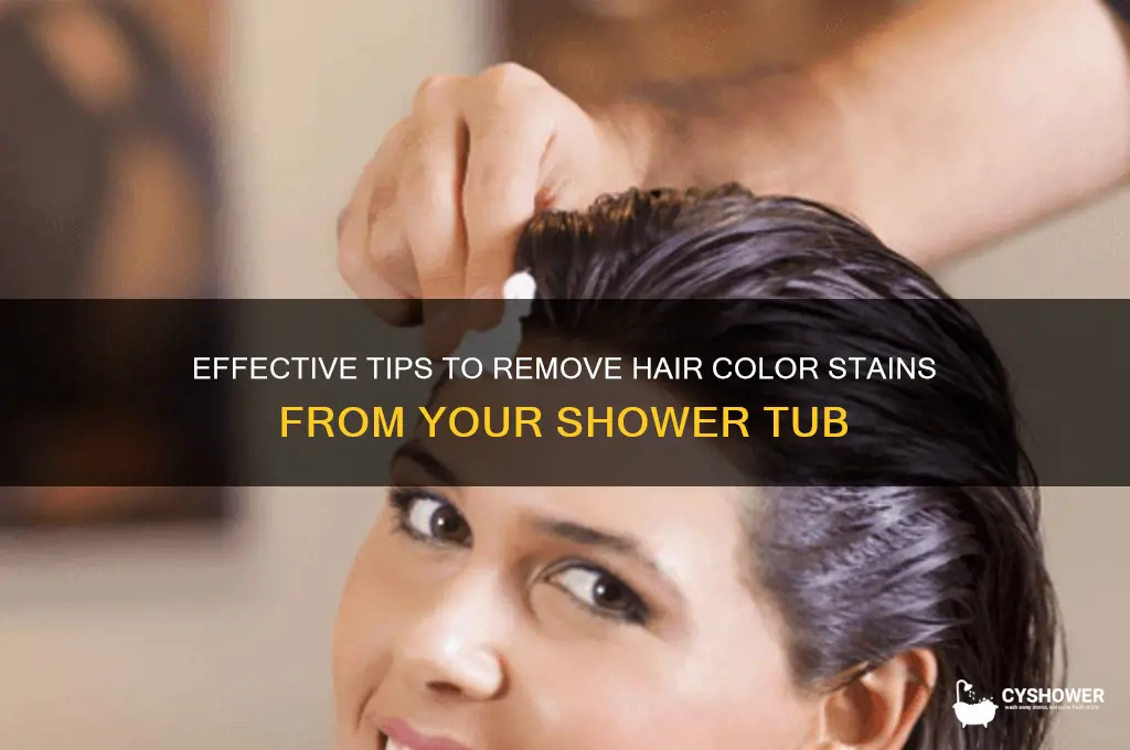 how to remove haircolor shampoo from shower tub