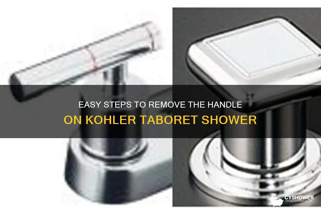 how to remove handel on kohler taboret shower