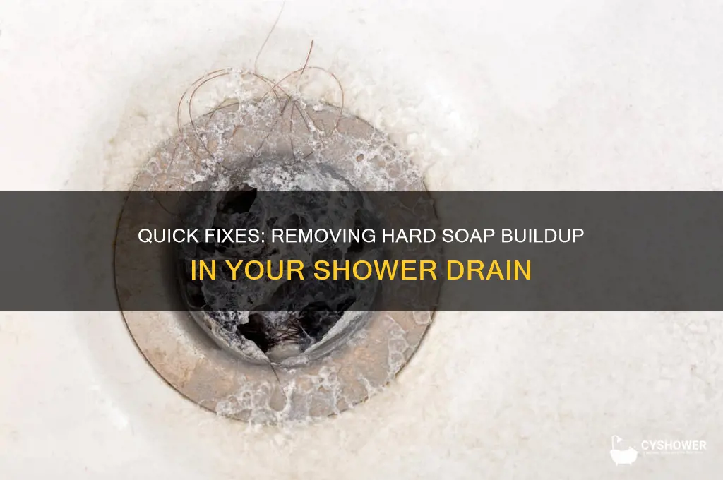 how to remove hard soap in shower drain