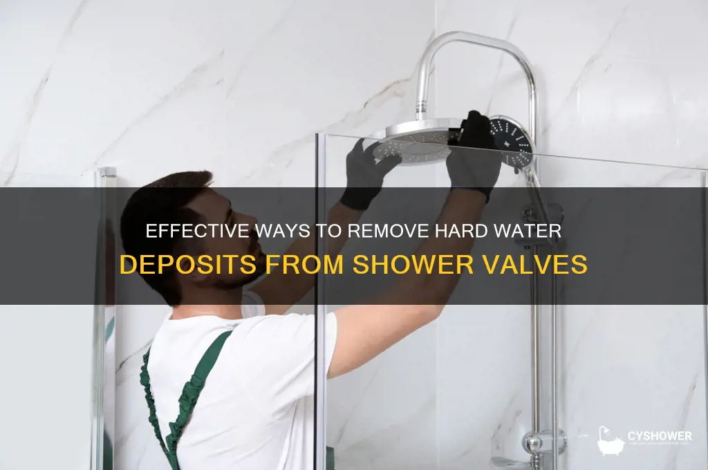 how to remove hard water deposits from shower valves