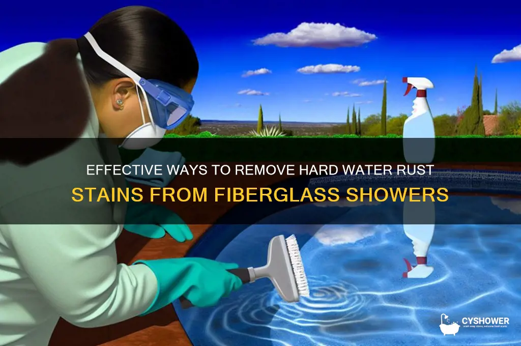 how to remove hard water rust stains from fiberglass shower