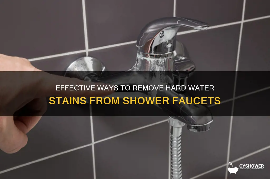 how to remove hard water stains from shower faucet