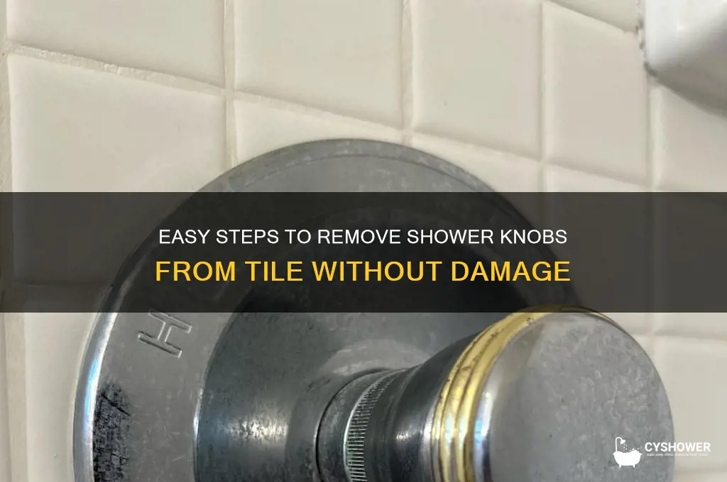 how to remove hot and cold shower knobs from tile